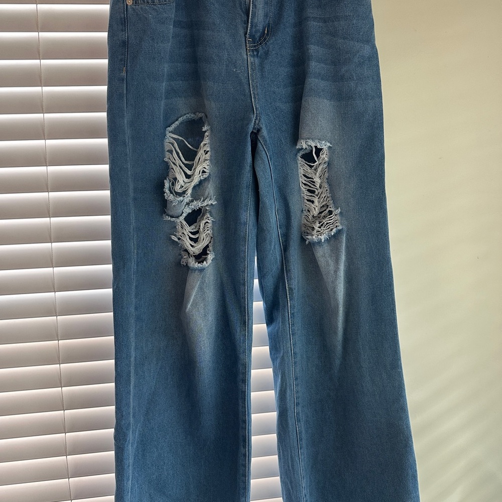 Classic Blue Distressed Women's Jeans